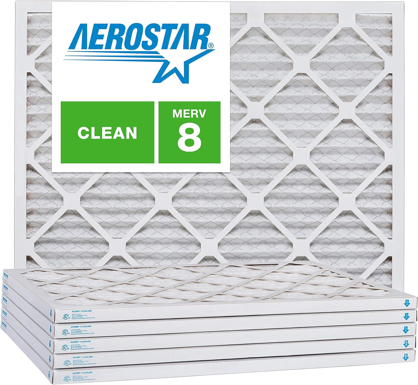 Aerostar 12x30x1 MERV 8, Pleated Air Filter, 12x30x1, Box of 6, Made in the USA