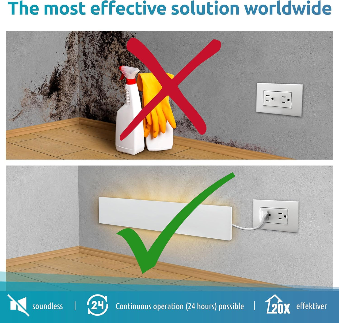 ELIAS Mold killer - Black mold remover for walls without chemicals - Wall heating for every room - Powerful anti-mold heating as an alternative to moldspray - Permanently mold-free (1)