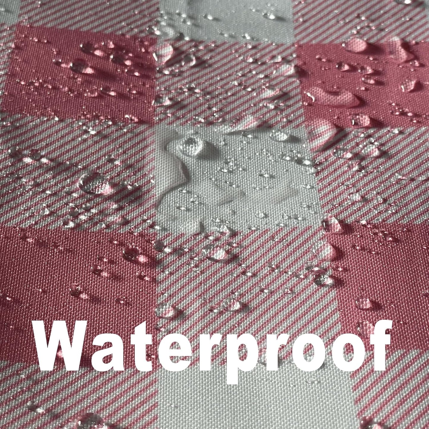 Waterproof Plaid Tablecloth Fabric - Square 58x58 Inch Classic Gingham Checker Table Cloth for Indoor/Outdoor Use - Buffalo Table Cover for Picnics, BBQs, and Parties