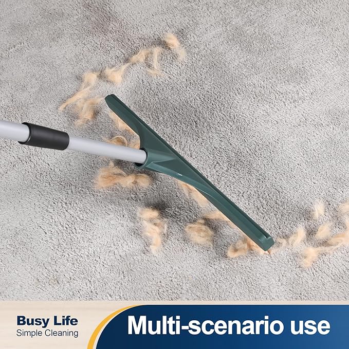 Yocada Carpet Rake for Pet Hair Removal Reusable Pet Hair Remover Telescopic Carpet Scraper Sweeper Cat Dog Hair Remover Rake Brush for Rugs Mats 56.69"