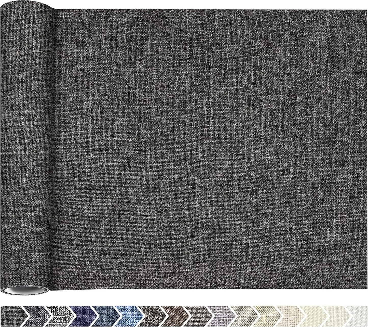 KING MOUNTAIN Fine Linen Repair Patches, Self-Adhesive Linen Fabric Patches, 12X40 inch Extra Size, Multi Color, Can be Used for Linen Sofa Repair and Linen Clothes Repair(12" x 40",Dark Grey 2.0)