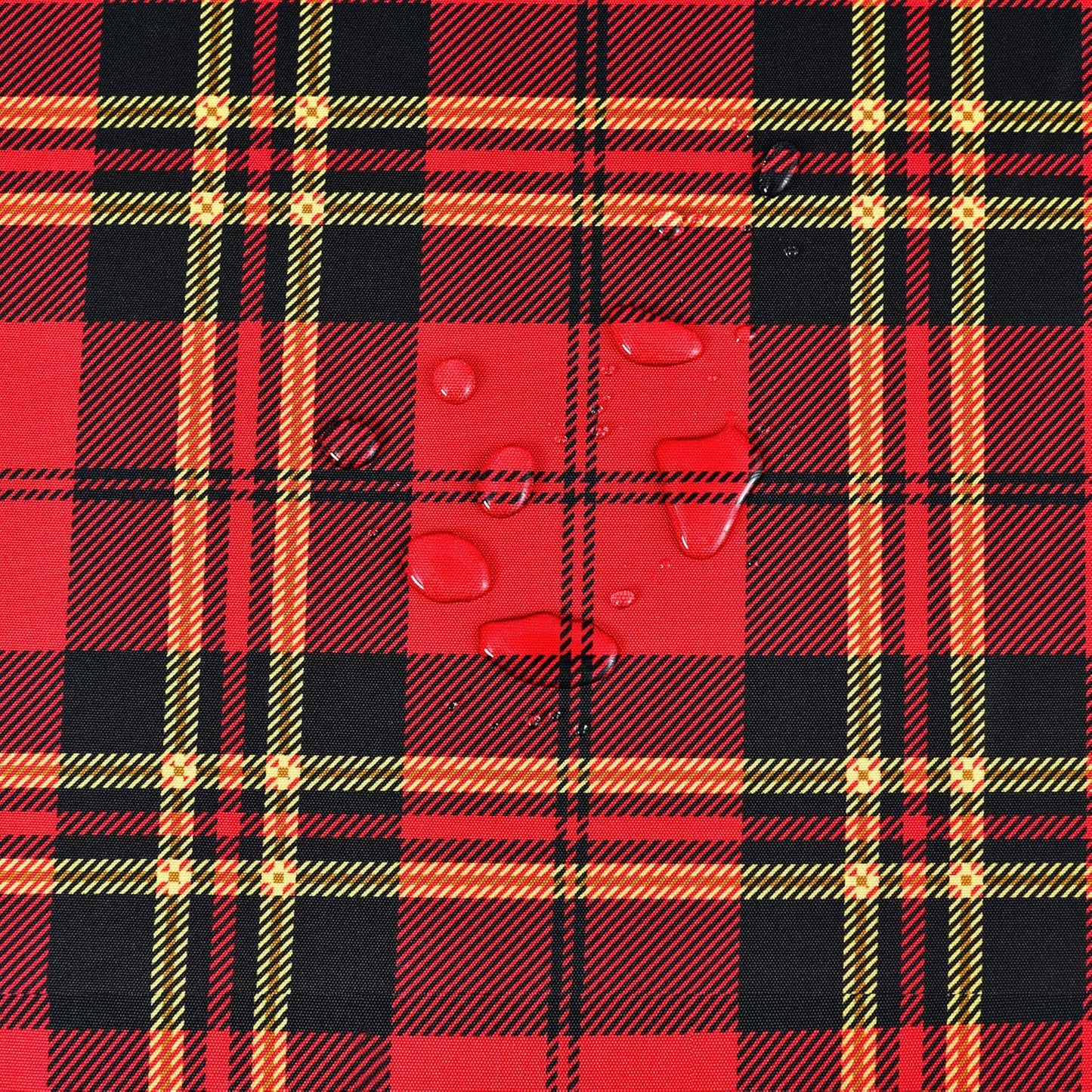 Tartan Waterproof Christmas Plaid Tablecloth Fabric - Red Oblong 52x70 Inch Classic Buffalo Tartan Festive Table Cloth for Indoor Use - New Year Tabletop Cover for Dinner, BBQs, and Parties