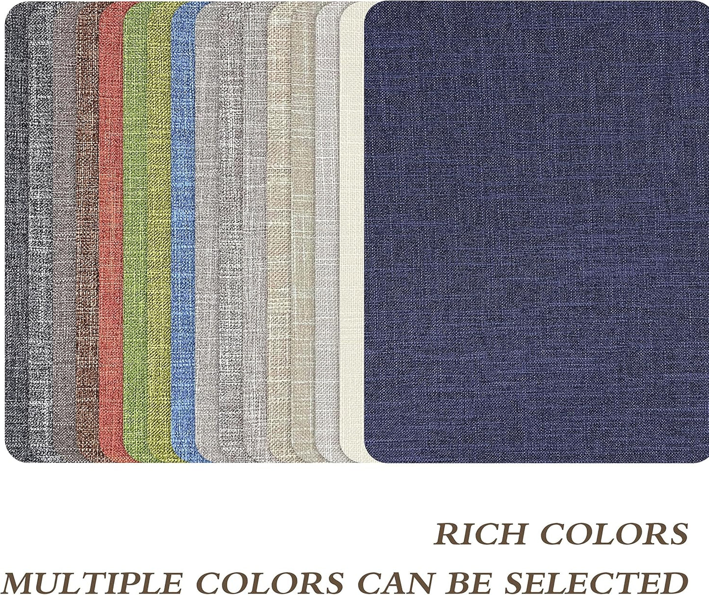 Fine Linen Repair Patches, Self-Adhesive Linen Fabric Patches, 8X11 inch Extra Size, Multi Color, Can be Used for Linen Sofa Repair and Linen Clothes Repair(8" x 11", Dark Blue 1.0)